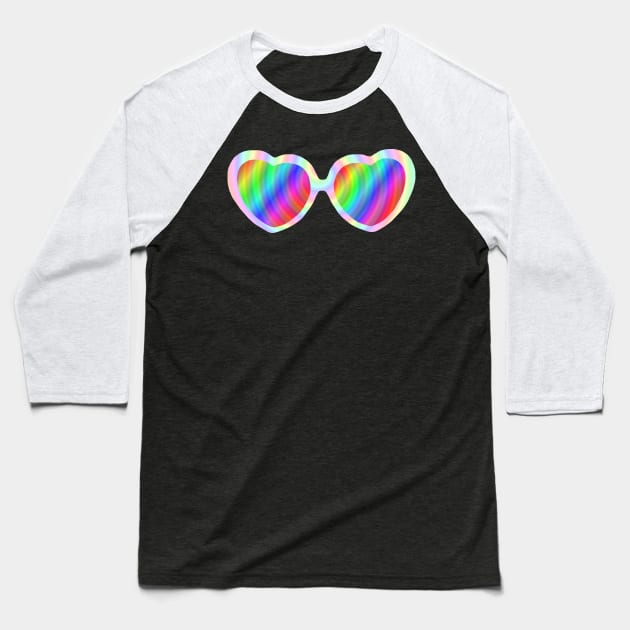 Spiral Hypnotize Heart Sunglasses Baseball T-Shirt by Art by Deborah Camp